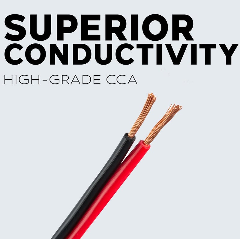 Audiopipe 100 ft 10 Gauge CCA Red Black Stranded 2 Conductor Speaker Wire Car Home Audio - Image 2
